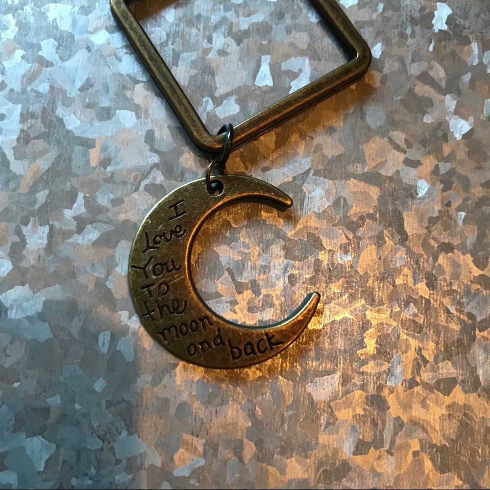 5/$35 😍 Square Bronze Love Moon Keychain 🌙